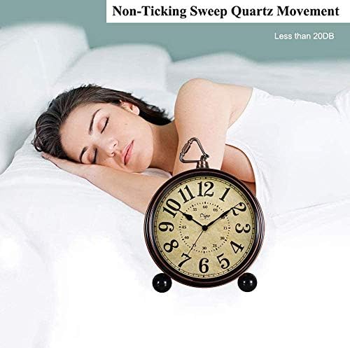 Maxspace 55 Inch Silent Desk Alarm Clock with HD Glass Face