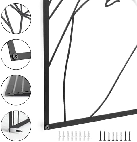 HOTNIU 3 Piece Black Metal Wall Decor Set