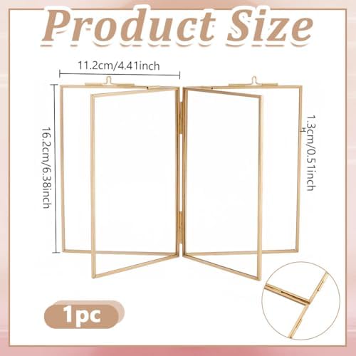 UNICRAFTALE Brass Double Picture Frame with Glass