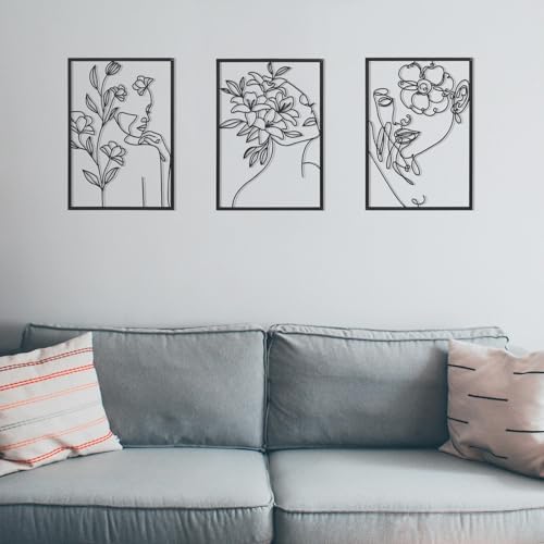HOTNIU 3 Piece Black Metal Wall Decor Set