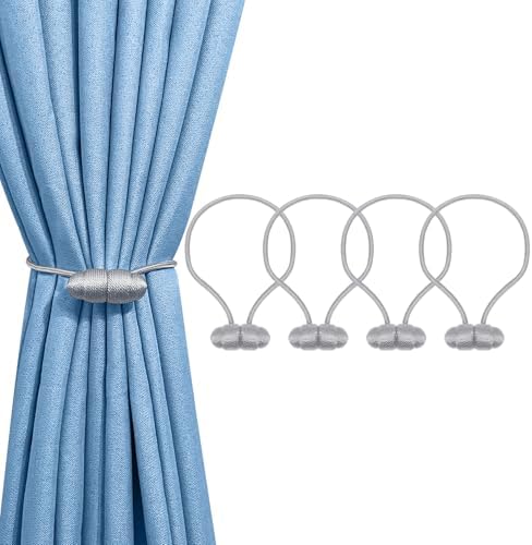 Tifanso Gray Magnetic Curtain Holdbacks 4pcs