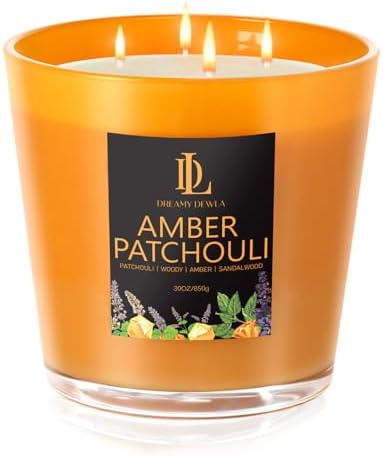 Amber Patchouli 30oz Soy Candle with 4 Wicks