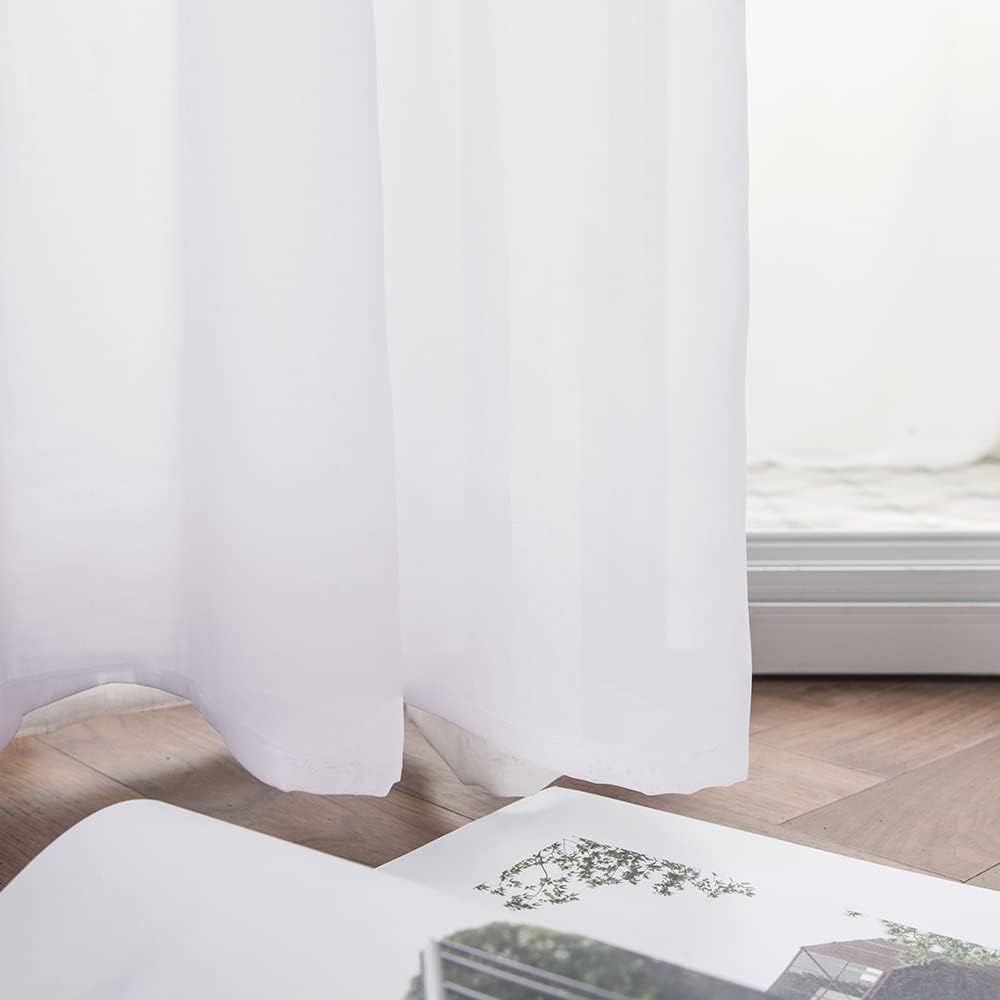 MIULEE Sheer Window Scarf Valance Extra Long Panel Curtain