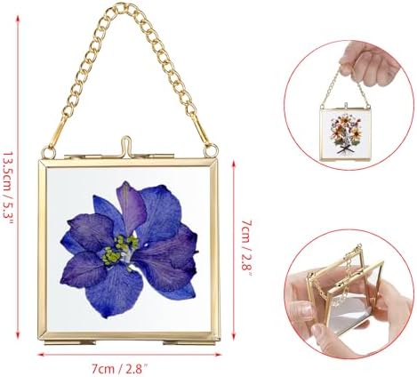 4 Pack Mini Brass Frame for Pressed Flowers Art Display