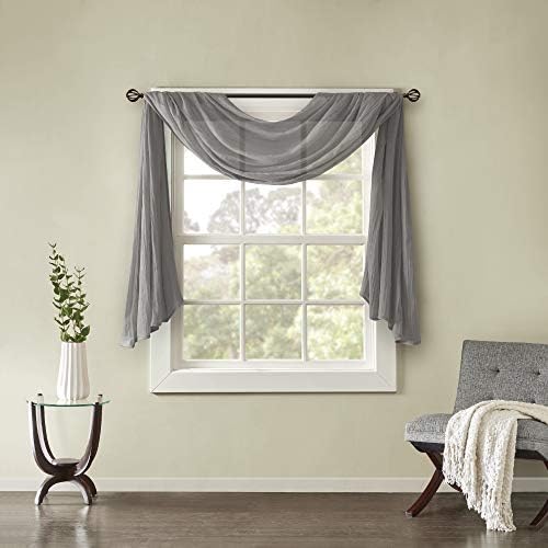 Madison Park Harper Sheer Curtain - 42 x 144 Grey