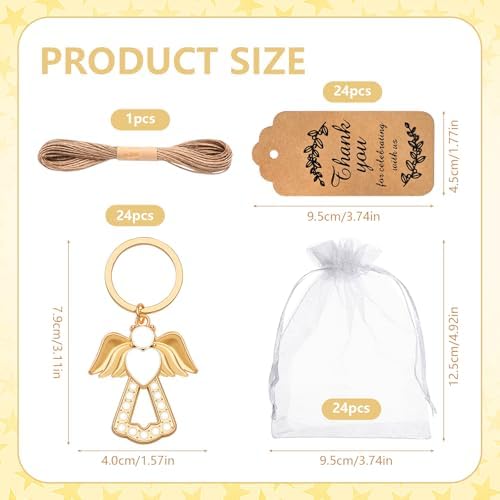 VZCBZC 24Set Angel Keychain Favor Pack