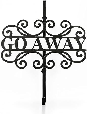 National Tree Company Metal Wreath Hanger Black Go Away Halloween