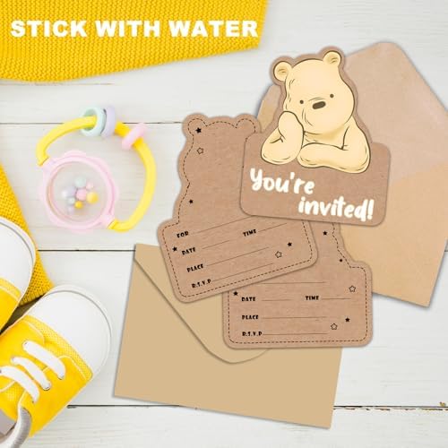 20PCS Winnie The Pooh Party Invitations with Envelopes