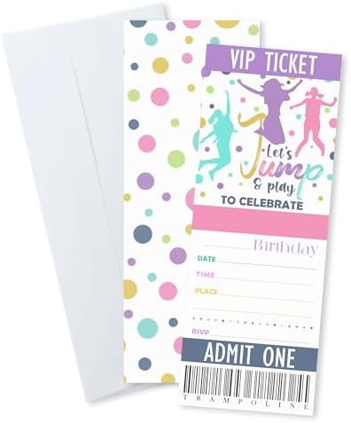 Lets Jump Play Birthday Invitations 20 Pcs