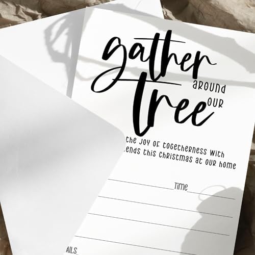 Paper Clever Party Festive Black White Christmas Tree Invitations 20 Pack