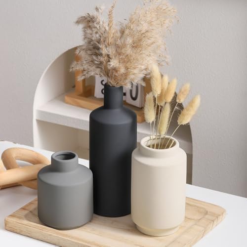 MittDitt Ceramic Vase Set of 3 Modern Decor
