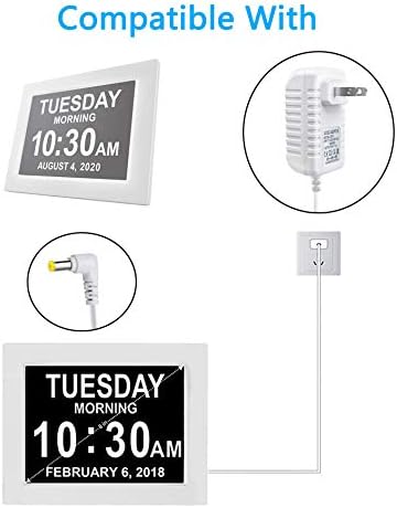 Digital Alarm Clock Power Cord with 8 Inch Display