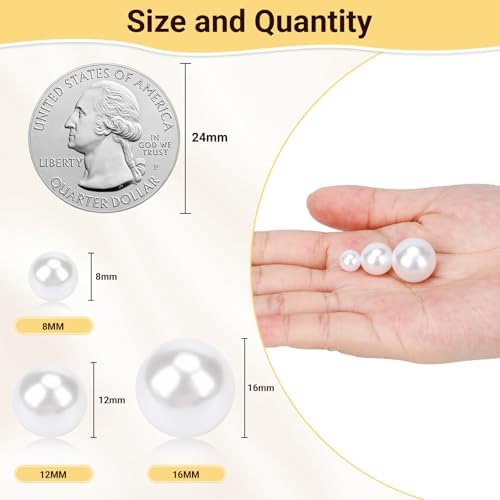 Suream 2600PCS 8mm Faux Plastic Pearls for Vase Fillers and Crafts