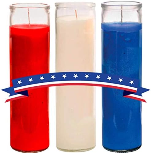 Prayer Candles Red White Blue 3 Pack Patriotic Decor