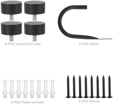 Premium Curtain Holdback Set of 4 Matte Black Rust-Proof