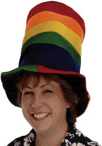 Plush Rainbow Stovepipe Hat Party Accessory