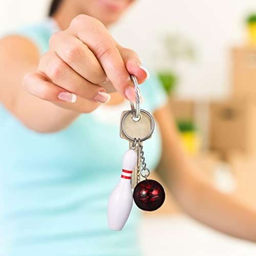 Homoyoyo 10PCS Mini Bowling Ball Keychain Set