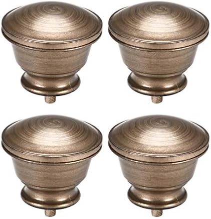 Uxcell Curtain Rod Finials 4pcs Brown M5 Thread