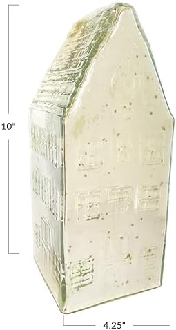 Creative Co Op Tall Mercury Glass House Silver Decor