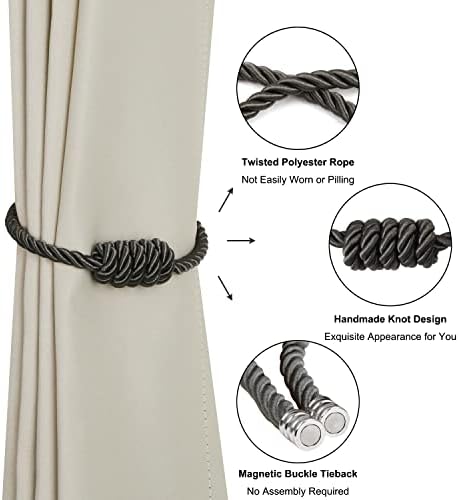 BEL AVENIR Magnetic Curtain Holdbacks 2 Pack