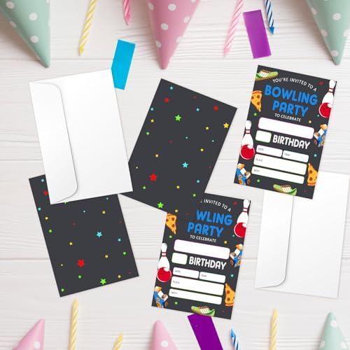 Neon Glow Birthday Invitations with Envelopes
