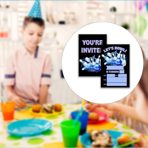 Bowling Birthday Invites with Envelopes Pack of 20