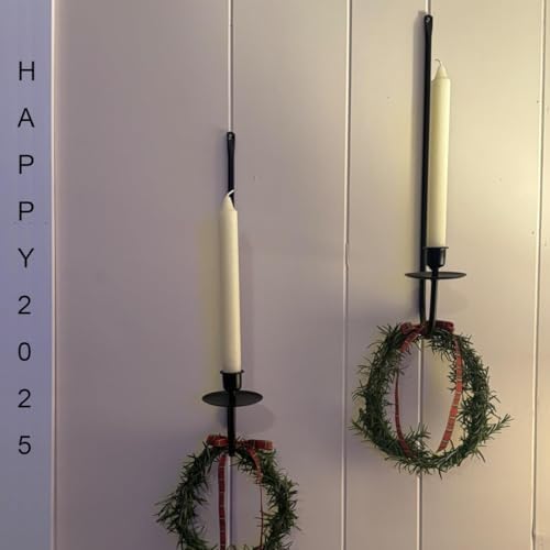YUWENG Wall Candle Holder Set of 2 Matte Black