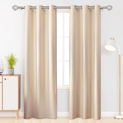 USFOOK Antique Silver Curtain Rod 32-58 Inches