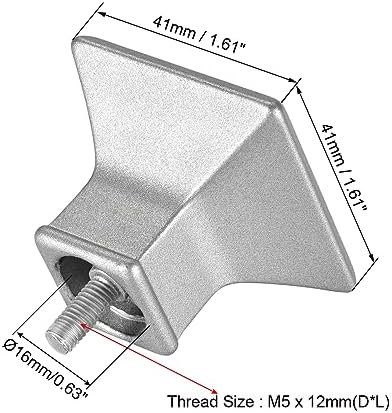 Uxcell Curtain Rod Finials 4pcs Square Silver