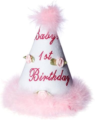 Babys 1st Birthday Cone Hat Pink