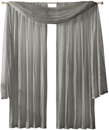 Elrene Home Fashions Athena Faux Crushed Silk Curtain Panel and Valance Set 52x84