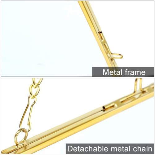 4 Pack 5x7 Inch Brass Hanging Photo Frame with Chain