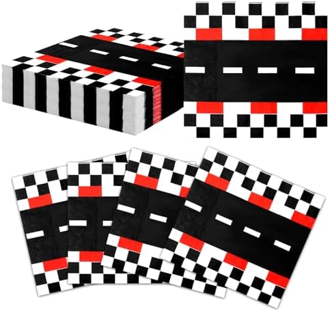 50 Pcs Racing Car Checkered Napkins for Parties