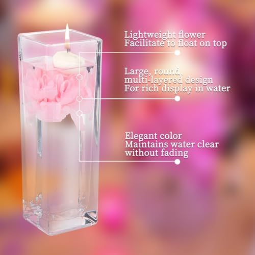 Floating Flowers for Floating Candle Centerpieces 12pcs Pink