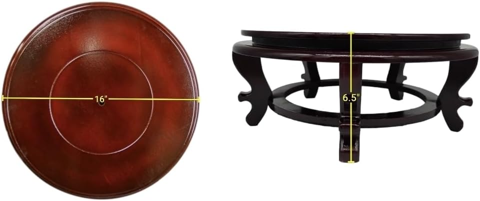 Festcool Wooden Fishbowl Display Vase Stand 16 Inch