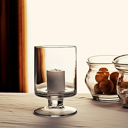 CYS EXCEL Glass Hurricane Candle Holder 8 Inch