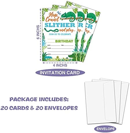 Reptile Themed Birthday Invites for Adults 4x6 Lizard Party Decorations