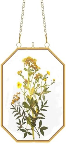 Pressed Flower Frame Brass Wall Decor 4x6 Inches Gold