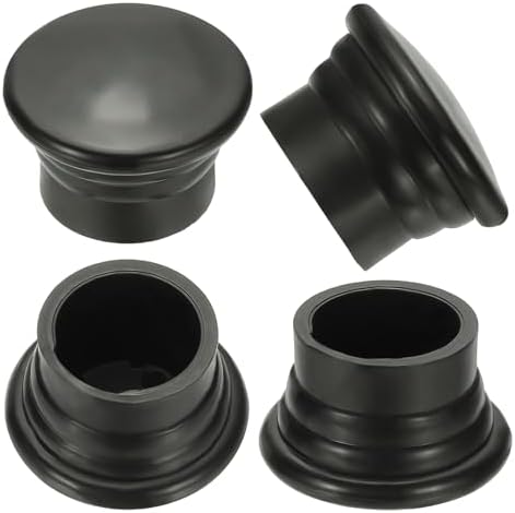 Uxcell Curtain Rod Ends 4Pcs Black Plastic Finials for 26-28mm Rods
