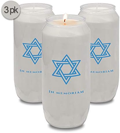 Yahrzeit Memorial Candles 7-Day Burn 3 Pack