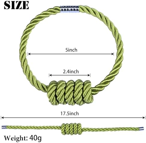 BEL AVENIR Magnetic Curtain Tiebacks 2 Pack Green