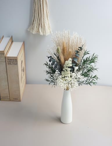 xins convey Dried Flower Bouquet with Ceramic Vase Green