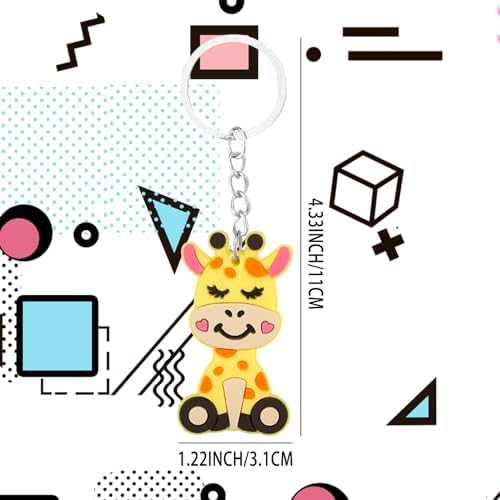 24 Pcs Jungle Safari Animal Keychain Party Favors
