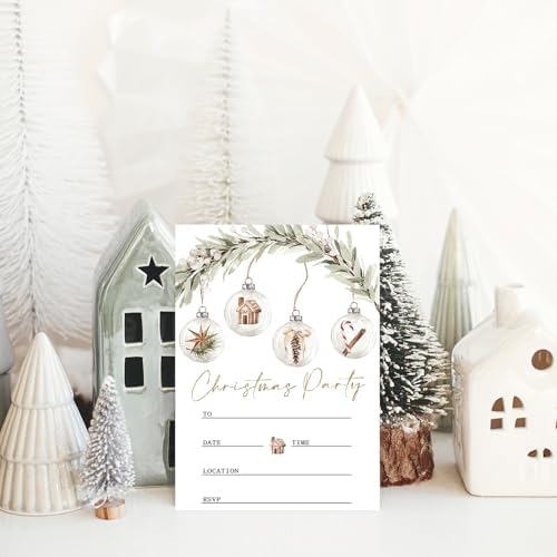 Whaline 25 Piece Christmas Invitation Set with Envelopes and Stickers
