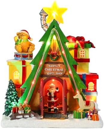 Dream Garden Animated Santa House with LED Lights
