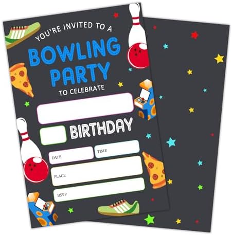 Neon Glow Birthday Invitations with Envelopes