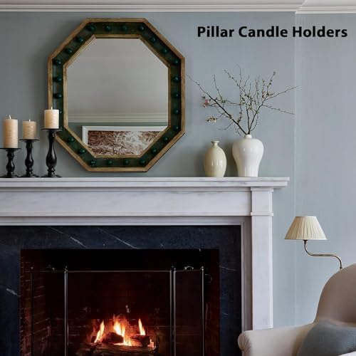 Set of 3 Matte Black Candle Holders for Decor