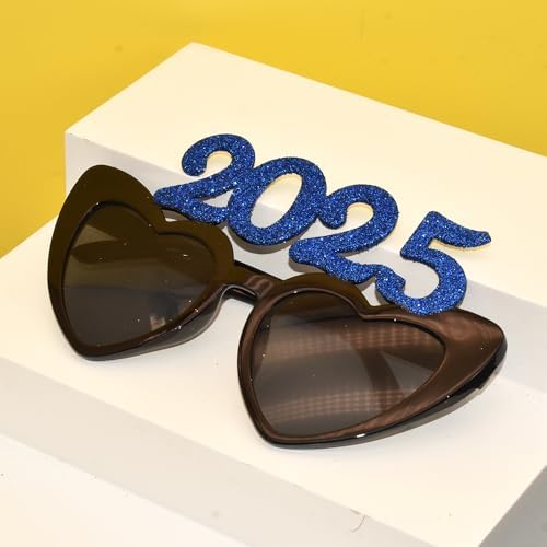 4PCS Glitter Plastic Heart Glasses 2025 Party Props
