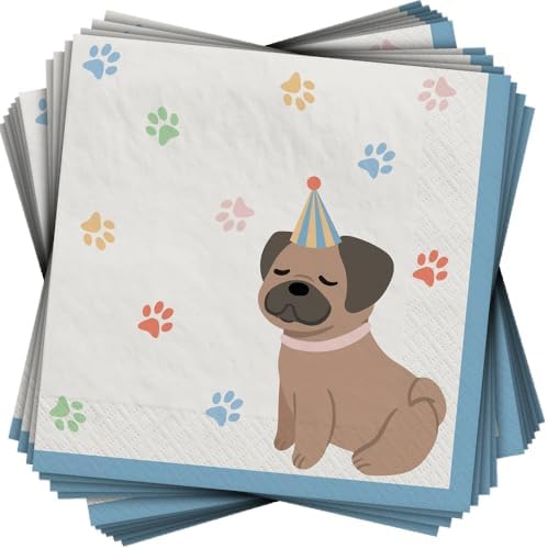 Multicolor Pawsome Party Napkins 16 Count 65x65