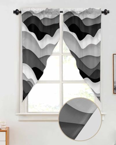 Savannan Swag Curtains Ocean Waves Gradient Rod Pocket 2 Panel